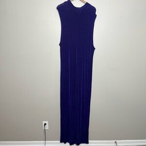 NEW‎ Vikki Vi Maxi Dress 2X Purple Sleeveless Slinky Travelers Cowl Neck Summer